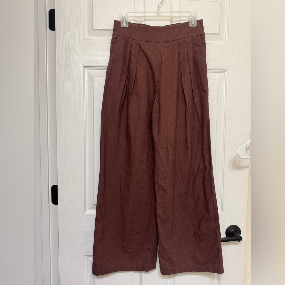 Abercrombie & Fitch Chocolate Brown linen blend Pants